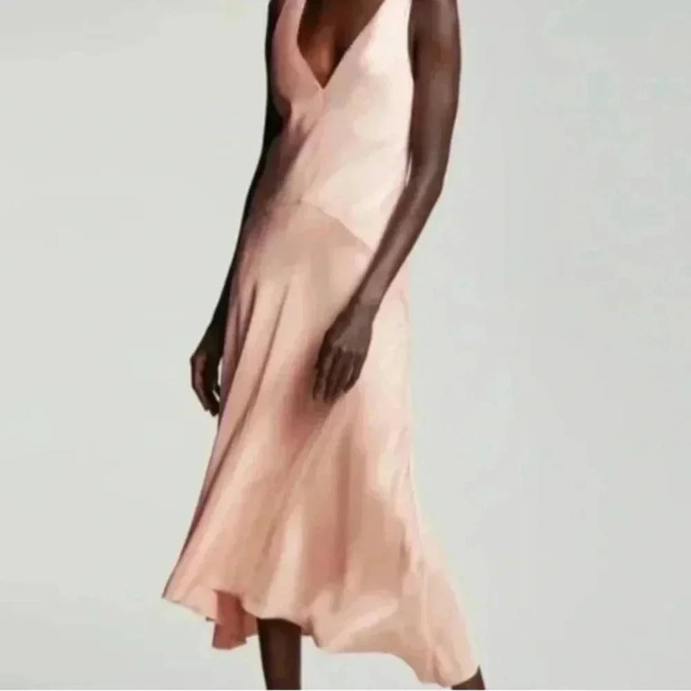 NWT FRAME Pink Clay Savannah Sleeveless Maxi Slip Dress (Small) - Picture 1 of 7